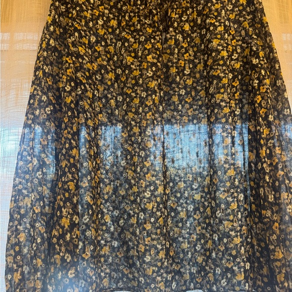 The Kooples Sheer Floral Tie-Neck Blouse with Yellow Flowers - Picture 4 of 5